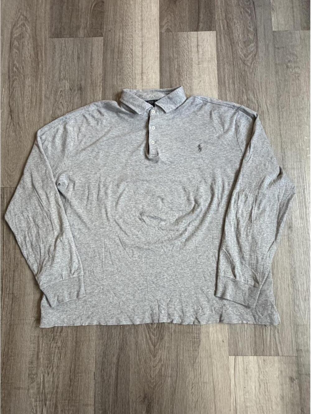 Gray Polo Ralph Lauren long sleeve polo shirt in XL #preppy #classic